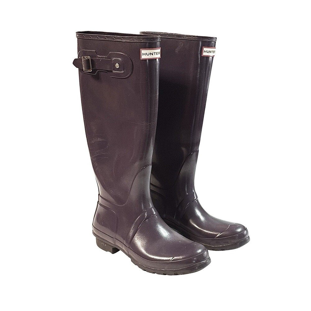 Hunter Women’s Original Tall Purple/Plum Waterproof Rain Boots Gloss Size 9